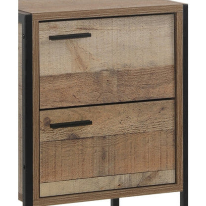 Bedside Table 2 drawers Night Stand Particle Board Construction in Oak Colour 4