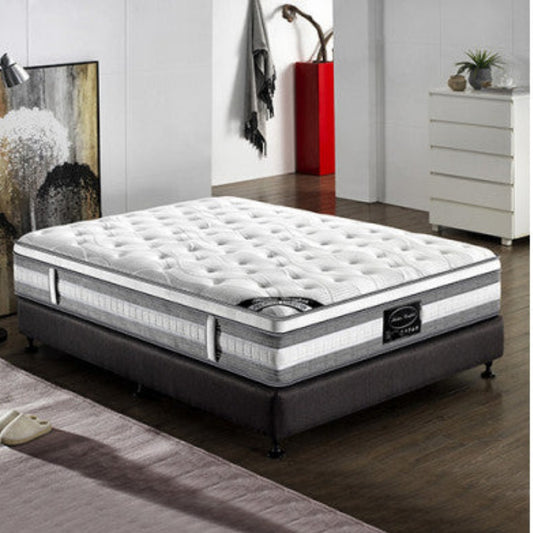 Mattress Euro Top King Size Pocket Spring Coil with Knitted Fabric Medium Firm 34cm Thick 1