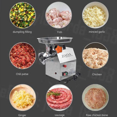 1.63HP Commercial Meat Mincer- Electric Grinder & Sausage Maker Filler 1200W 13