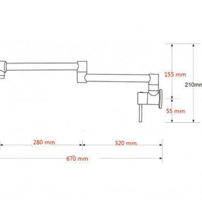 2023 Brushed Gold Kitchen tap Wall Mounted Pot Filler Single Cold Water inlet 2