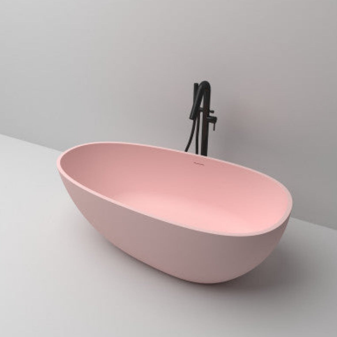 Medium Size Egg Shaped Cast stone - Solid Surface Bath 1700mm Length Pink - House of Hyne