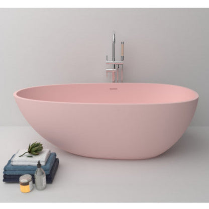 Medium Size Egg Shaped Cast stone - Solid Surface Bath 1700mm Length Pink - House of Hyne