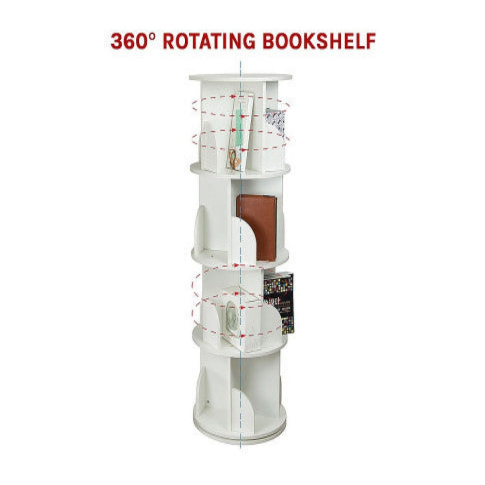 360-degree Rotating 4 Tier Display Shelf Bookcase Organiser 4