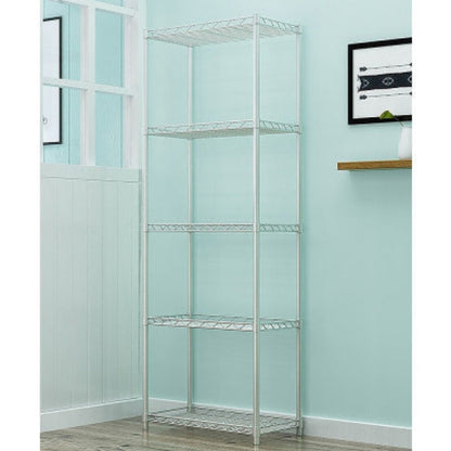 5 Tier Silver Metal Storage Rack Shelving Wire Shelf 2