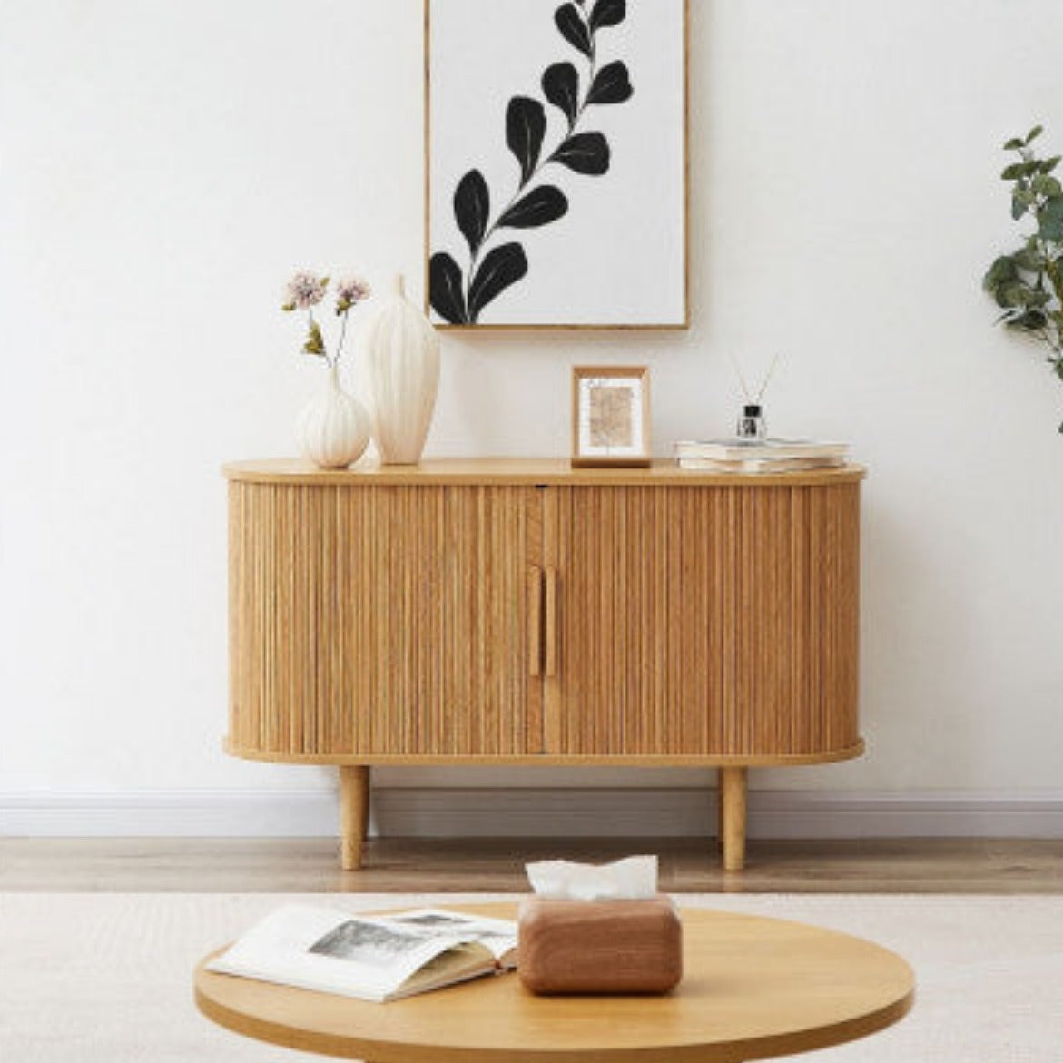 Kate Column Wooden Sideboard Table in Natural - House of Hyne