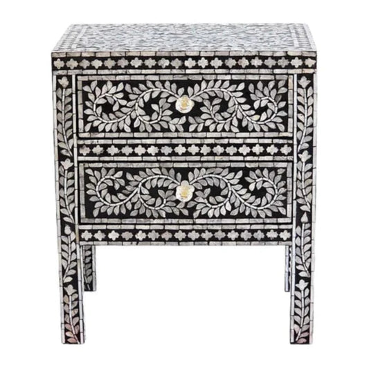 Xaltran Mother of Pearl Noir bedside table-houseofhyne