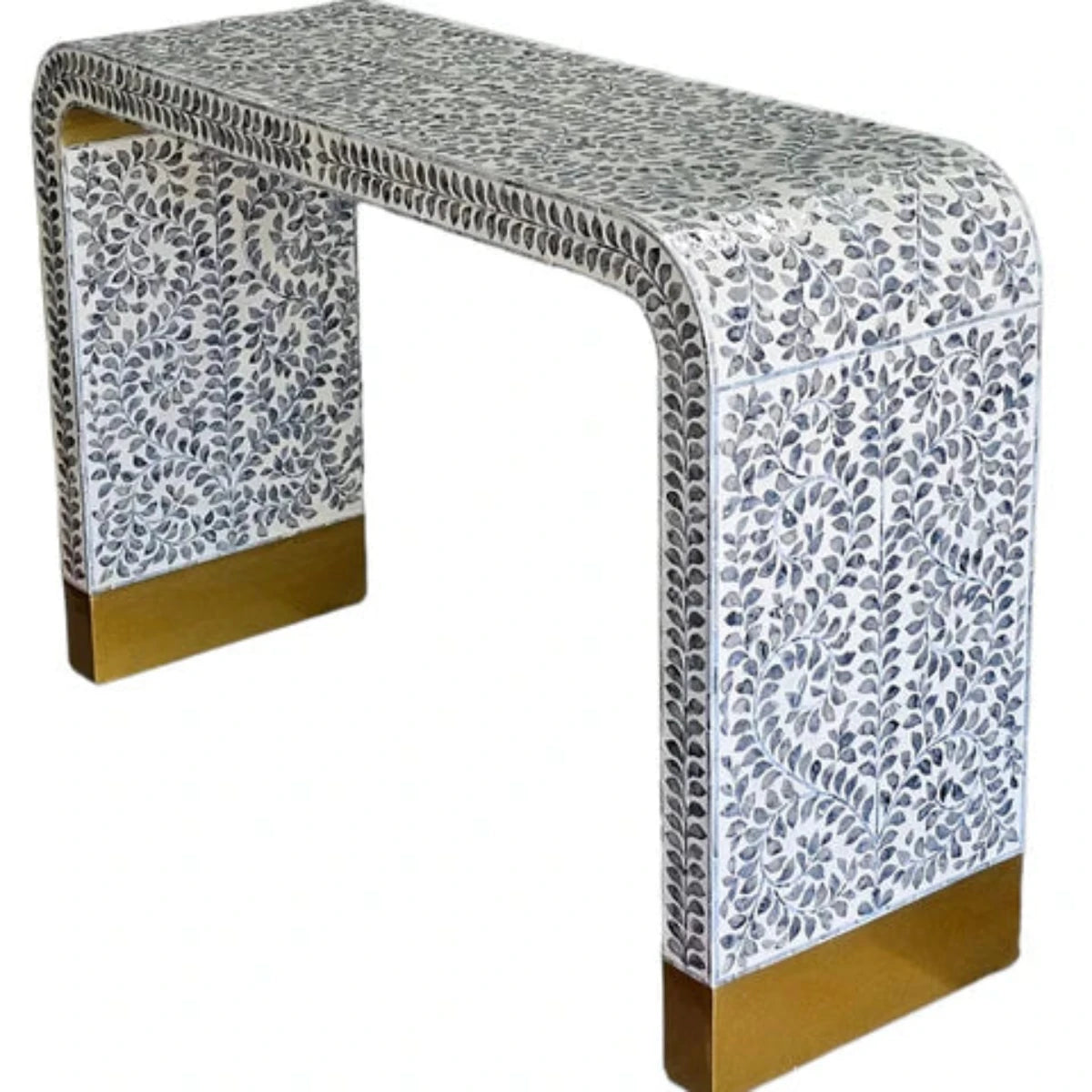 Vornyx Mother of Pearl Monochrome Elegance console table-houseofhyne