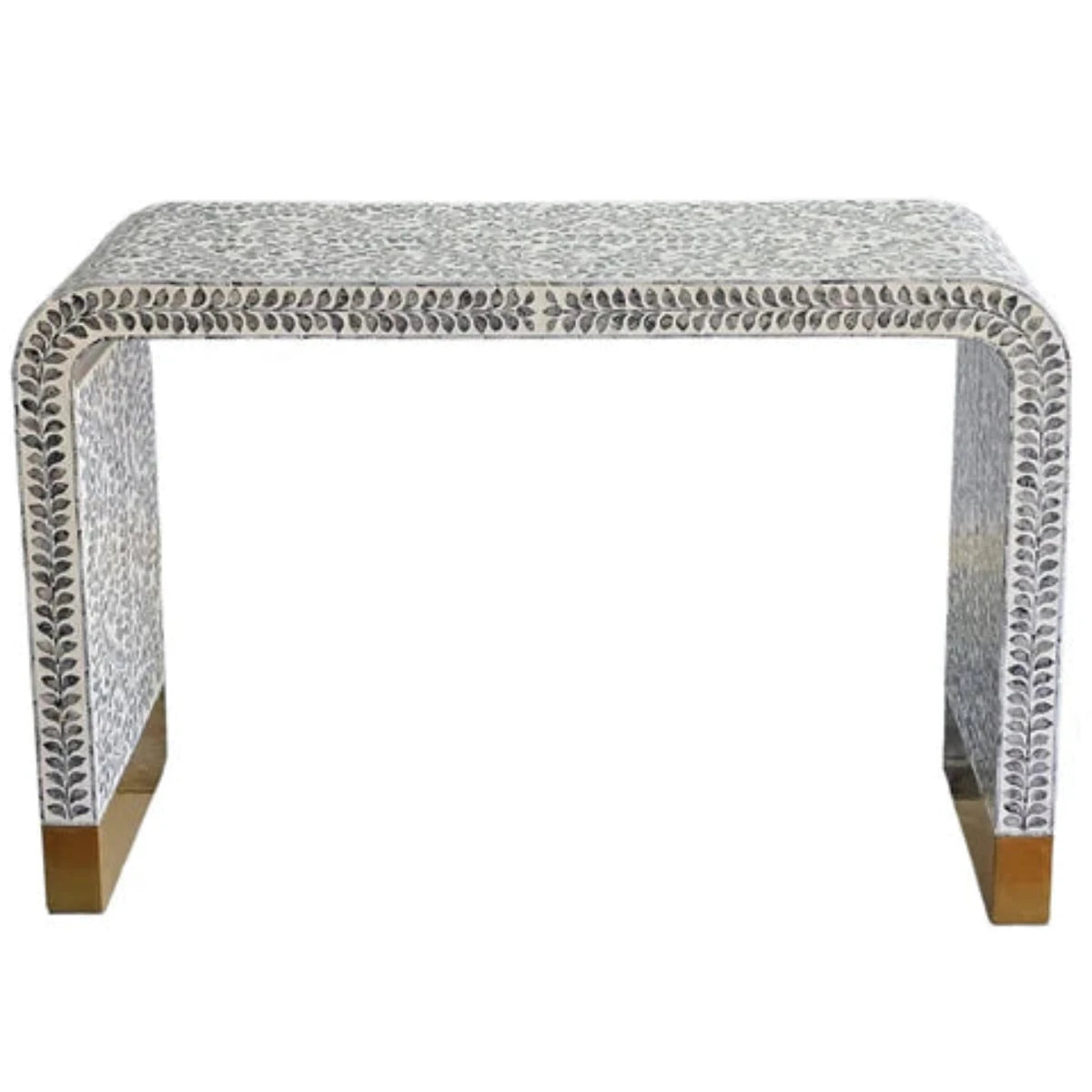 Vornyx Mother of Pearl Monochrome Elegance console table-houseofhyne