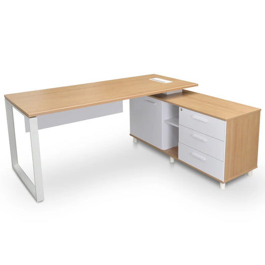 Velorn 180cm Executive Office Desk With Right Return - Natural - House of Hyne