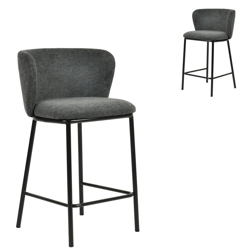 Vorlak 65cm Bar Stool - Charcoal Grey (Set of 2) - House of Hyne