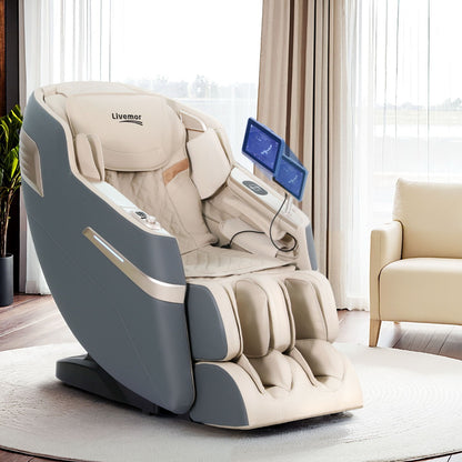 Vorlex Livemor 4D Massage Chair Electric Recliner Home Massager Gray Sina - House of Hyne