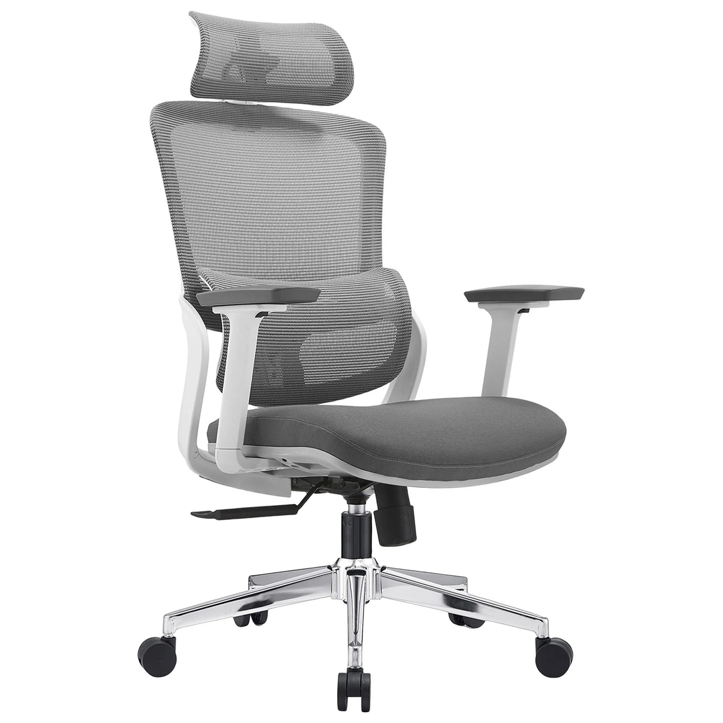 Vornak High Back Facbric Office Chair In Grey - House of Hyne