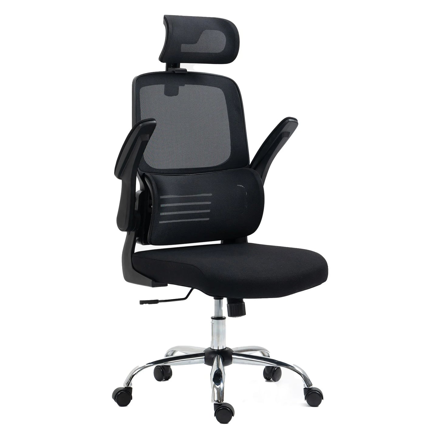 Vortan Hana High Back Fabric Seat Ergonomic Office Chair in Black-houseofhyne