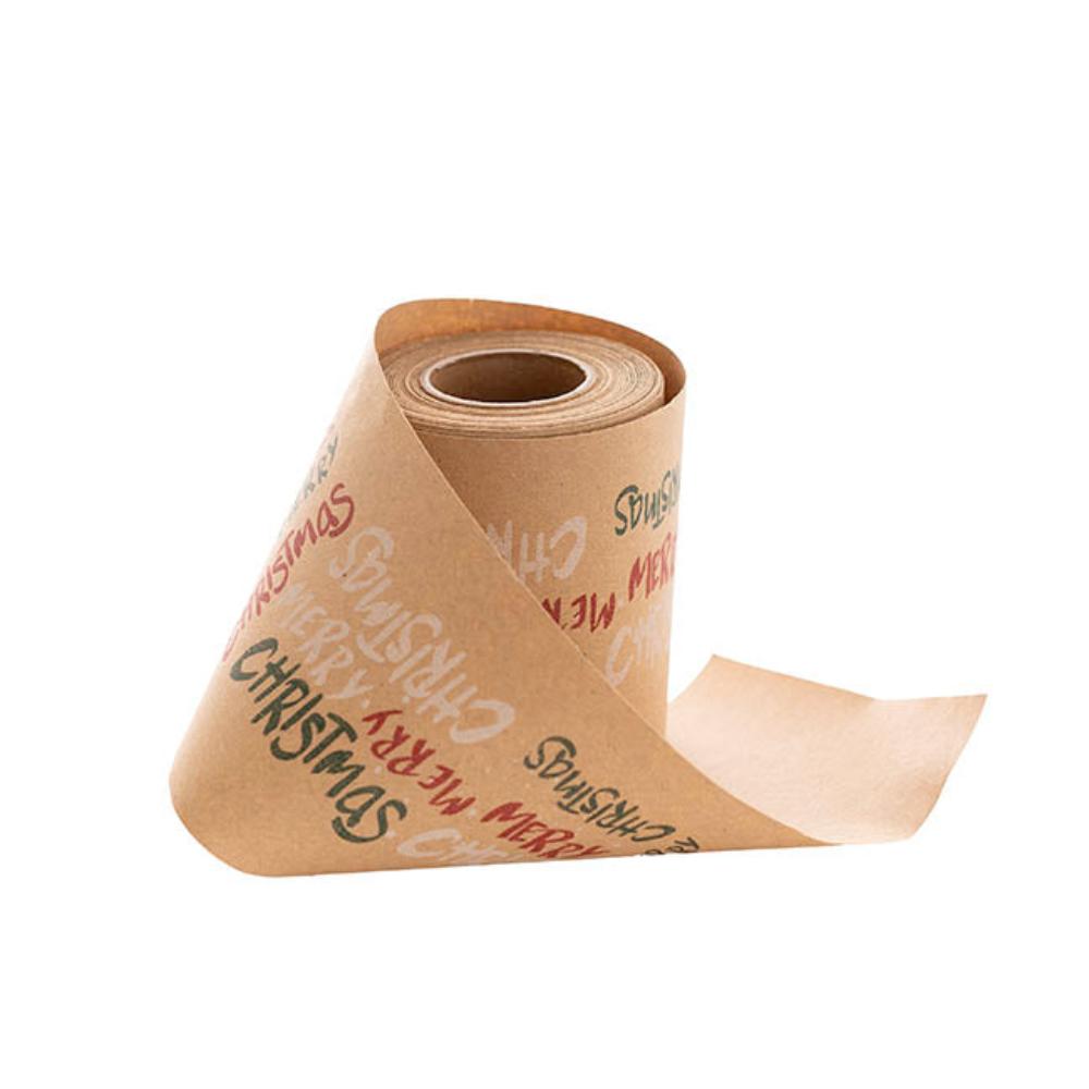 Thyran Wrapping Narrow Roll Merry Christmas Kraft Brown (10cmx25m) x 6-houseofhyne