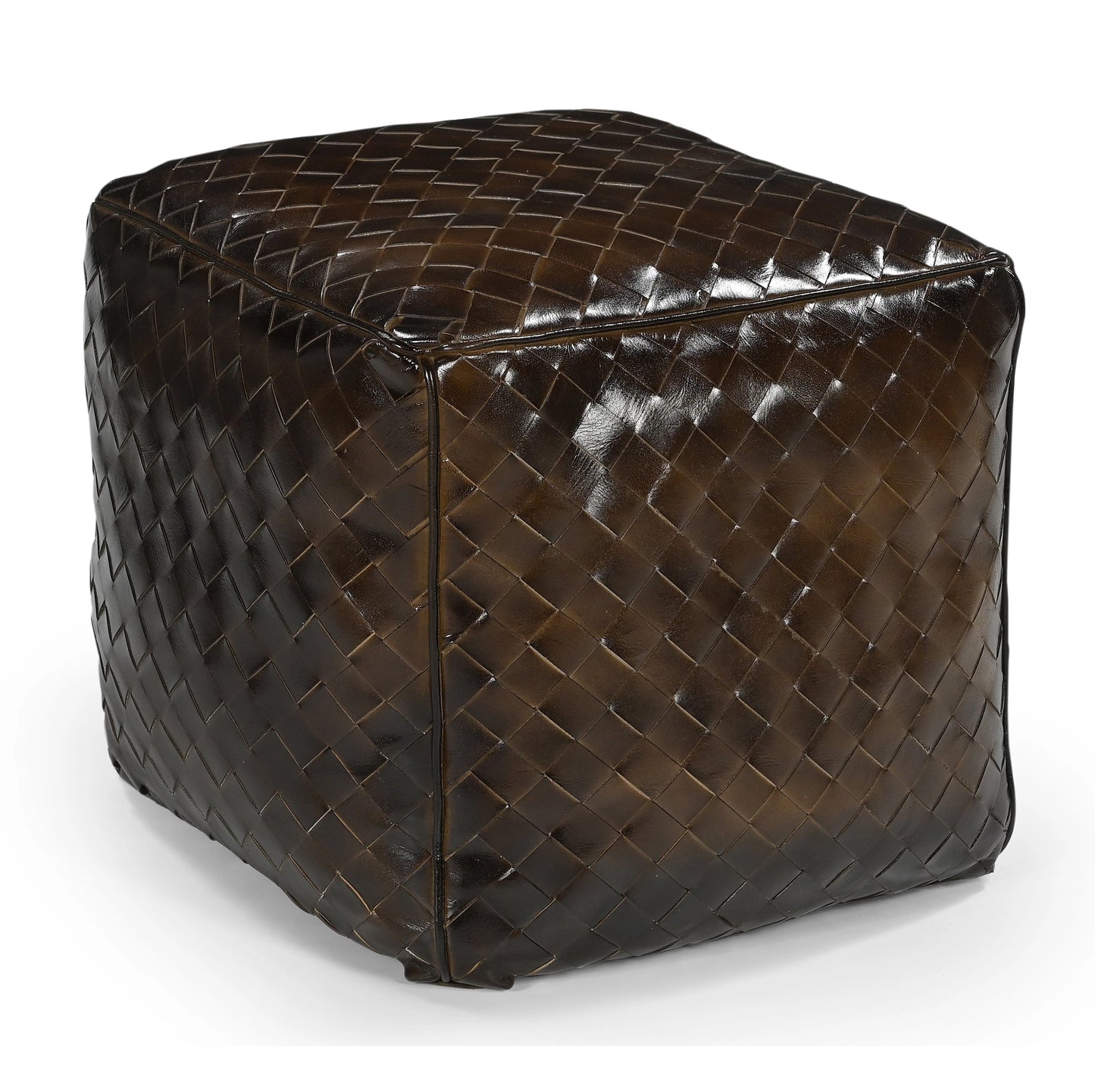 Xalor Leather Lattice Ottoman - House of Hyne