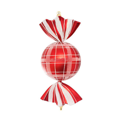 Xandros Large Hanging Checked Candy Red & White (20cmDx43cmH) Set of 2 - House of Hyne