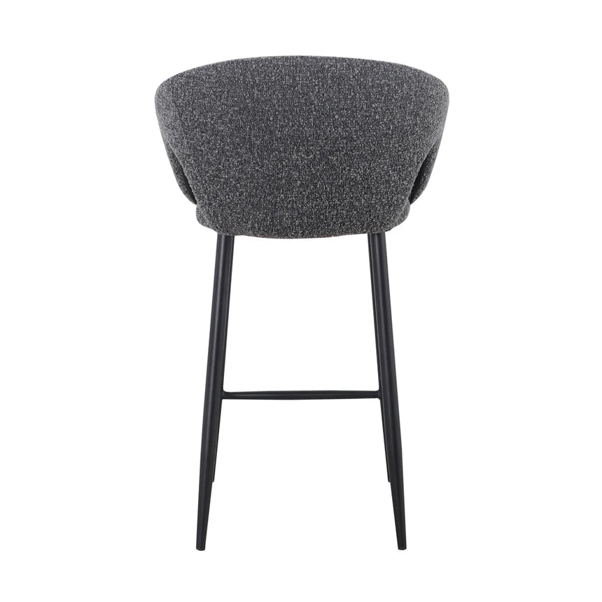 Xelthar 65cm Bar Stool - Anthracite Grey Boucle (Set of 2) - House of Hyne