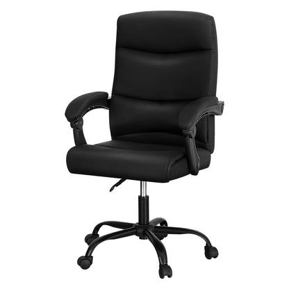 Xylophos Artiss 2 Point Massage Office Chair PU Leather Black - House of Hyne