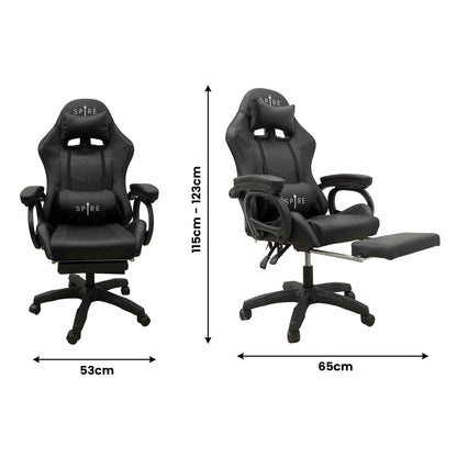 Xyloxian Intex Spire Onyx Led Massage Gaming Chair - Black - House of Hyne