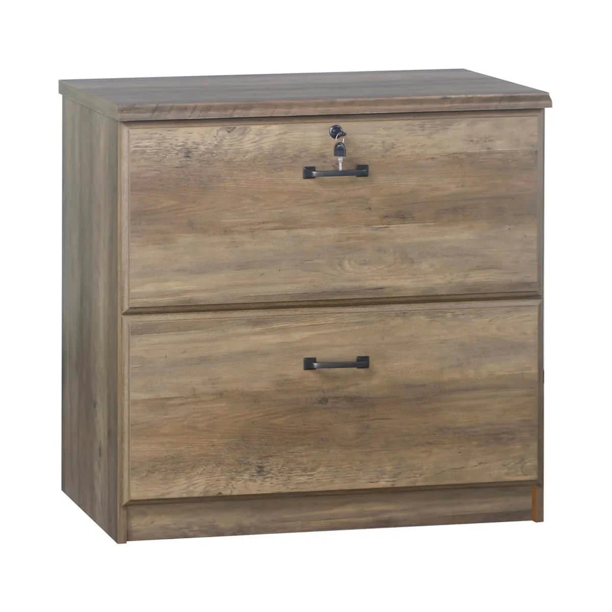 Xaltron Norwich 2 Drawer Lateral File Cabinet in Rustic Oak.-houseofhyne