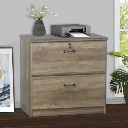 Xaltron Norwich 2 Drawer Lateral File Cabinet in Rustic Oak.-houseofhyne