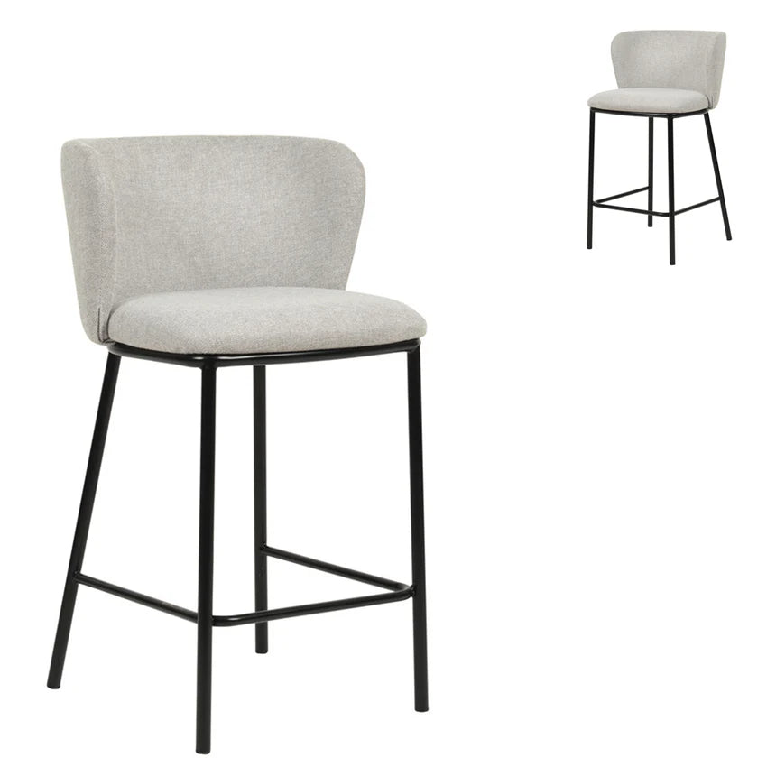 Zarnok  65cm Bar Stool - Coastal Light Grey (Set of 2) - House of Hyne