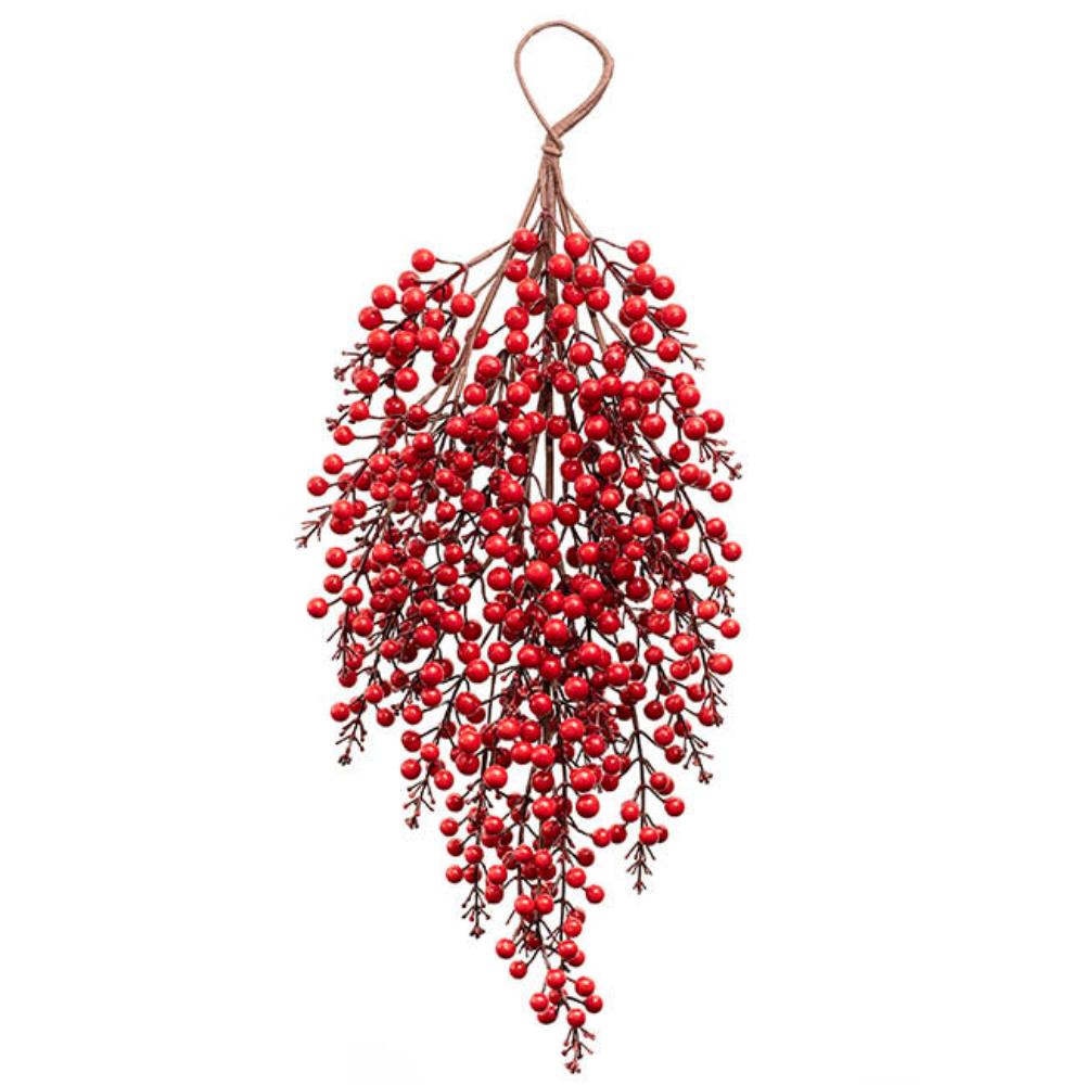 Zentari Traditional Berry Drop Swag Red (75cmH) Set of 3 - House of Hyne