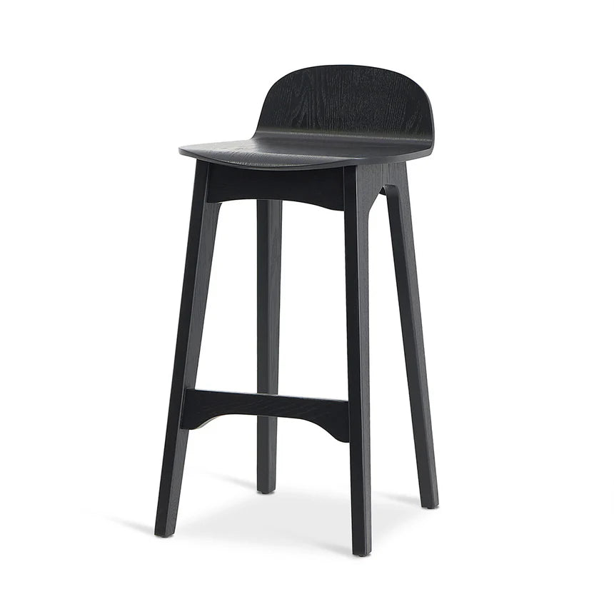 Zephron 65cm Bar Stool - Full Black - House f Hyne