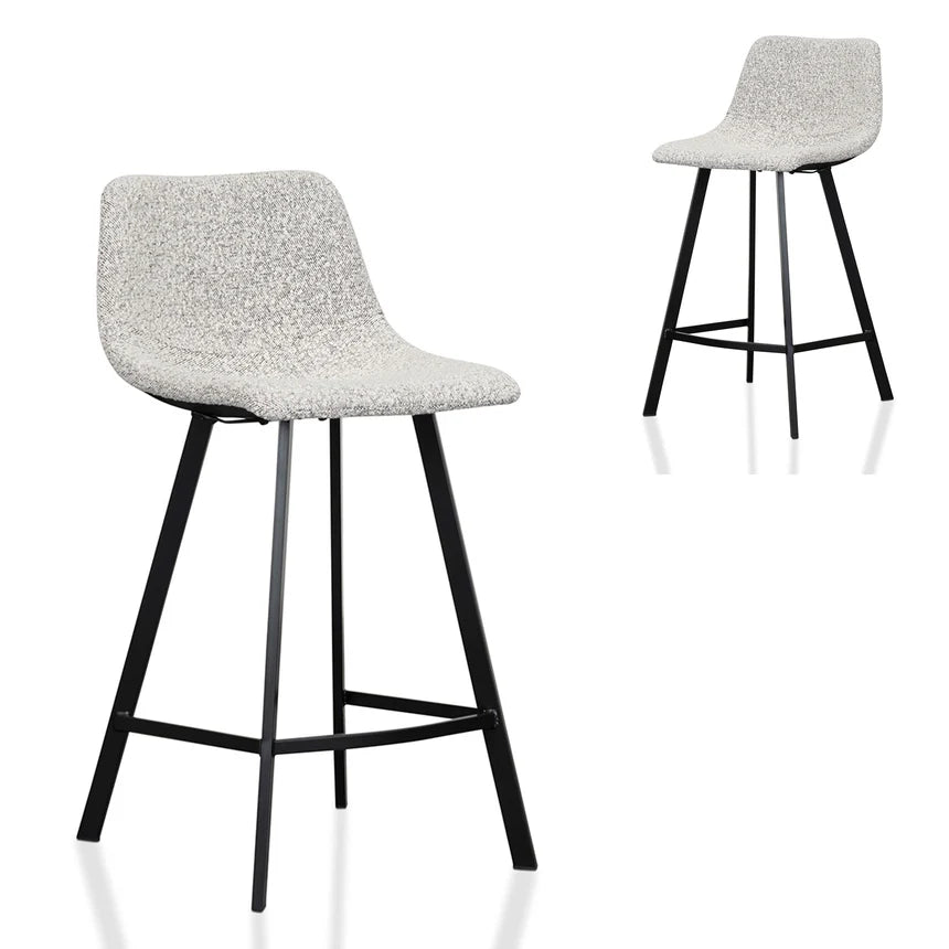 Zerith 65cm Bar Stool - Moonlit Pepper Boucle (Set of 2) - House of Hyne