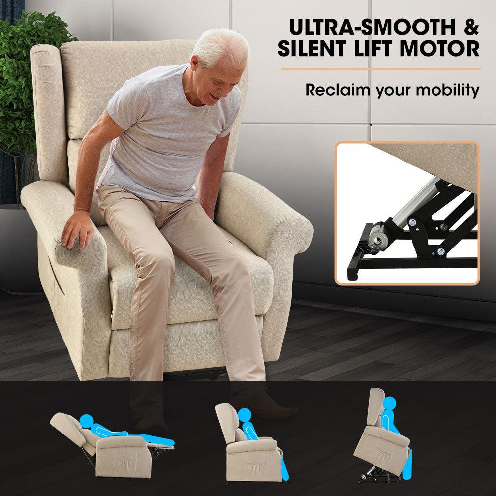 Zerith FORTIA Electric Recliner Lift Heat Chair for Elderly - House of Hyne