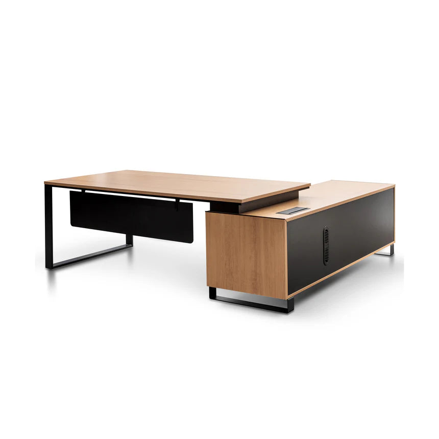 Zevron  2.3m Left Return Office Desk - Natural - House of Hyne