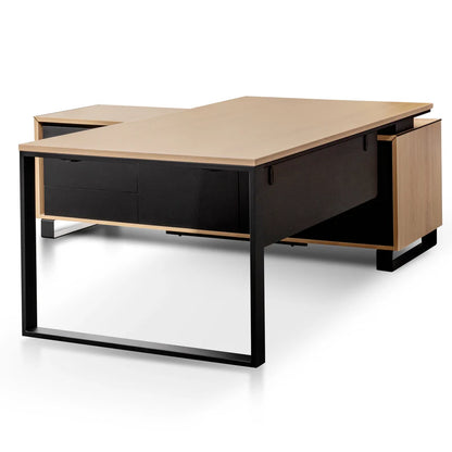 Zevron  2.3m Left Return Office Desk - Natural - House of Hyne