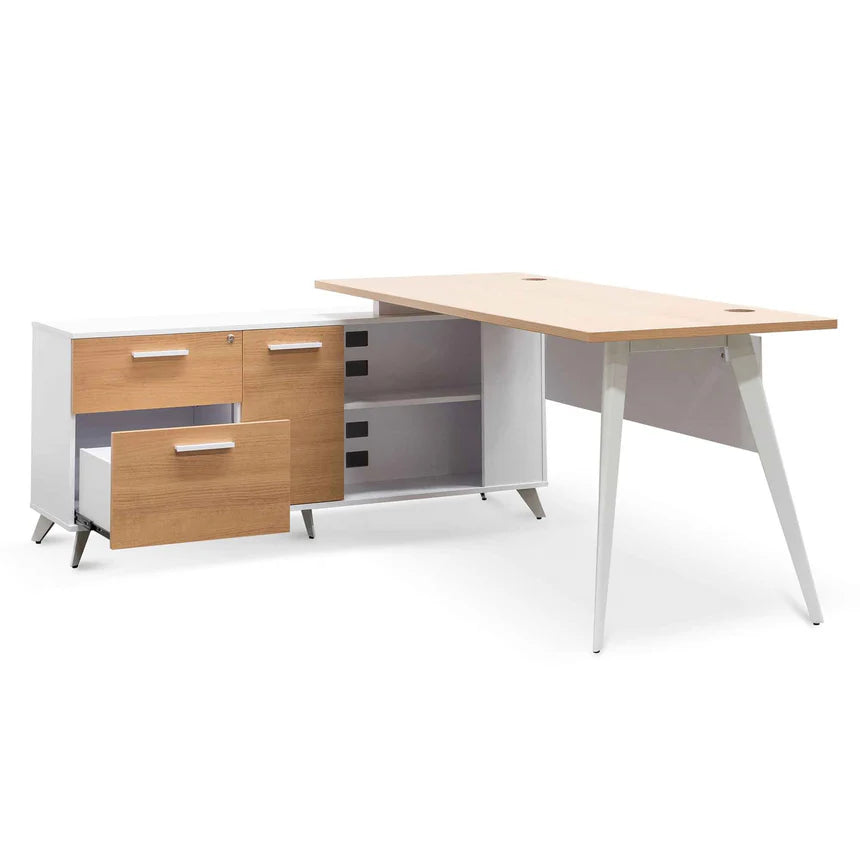 Zyglor 160cm Left Return Executive Office Desk - Natural - House of Hyne