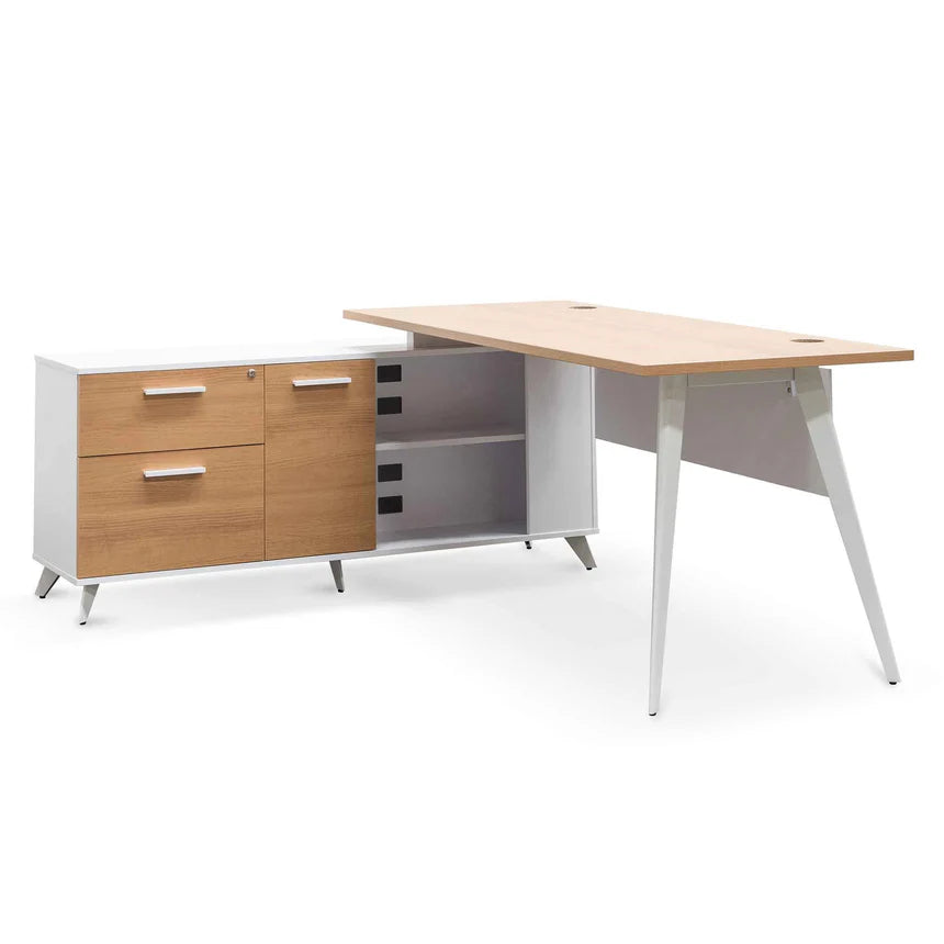 Zyglor 160cm Left Return Executive Office Desk - Natural - House of Hyne