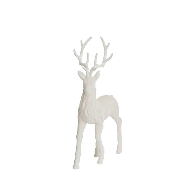 Zylar Standing Flocked Reindeer White (37cmH) Set of 3 - House of Hyne