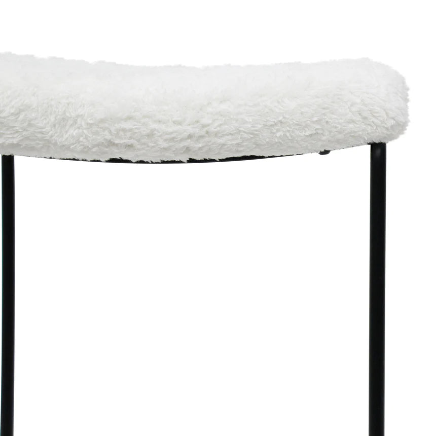 Zylo 65cm Bar Stool - White Synthetic Wool - House of Hyne