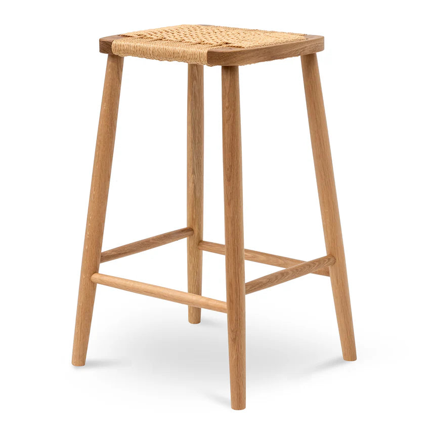 Zylox 65cm Rattan Bar Stool - Natural - House of Hyne