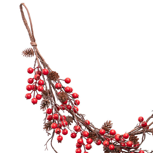 Zyloxian Artificial Pinecone Berry Twig Garland Red (150cmL) Set of 2 - House of Hyne