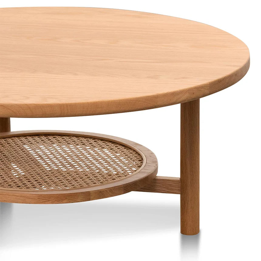 Zyloxian Solid Oak Round Coffee Table - Natural - House of Hyne