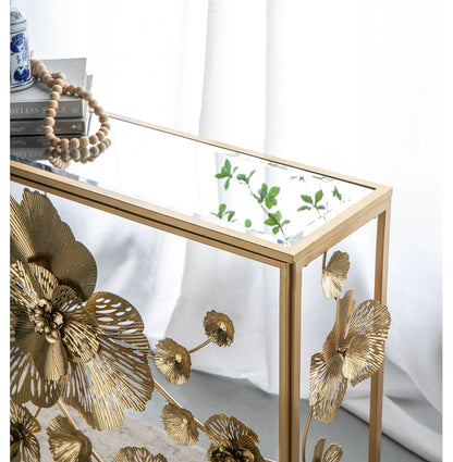 Zyphar Floret Mirrored Console Table - House of Hyne