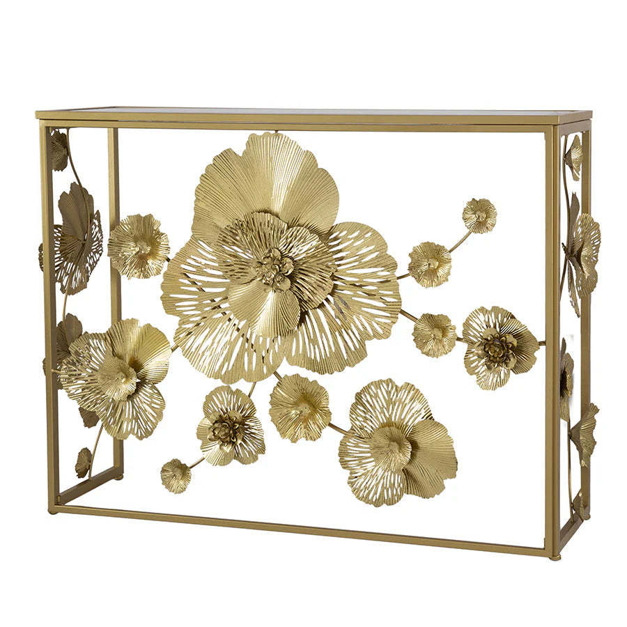 Zyphar Floret Mirrored Console Table - House of Hyne