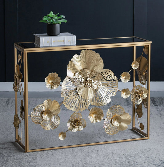 Zyphar Floret Mirrored Console Table - House of Hyne