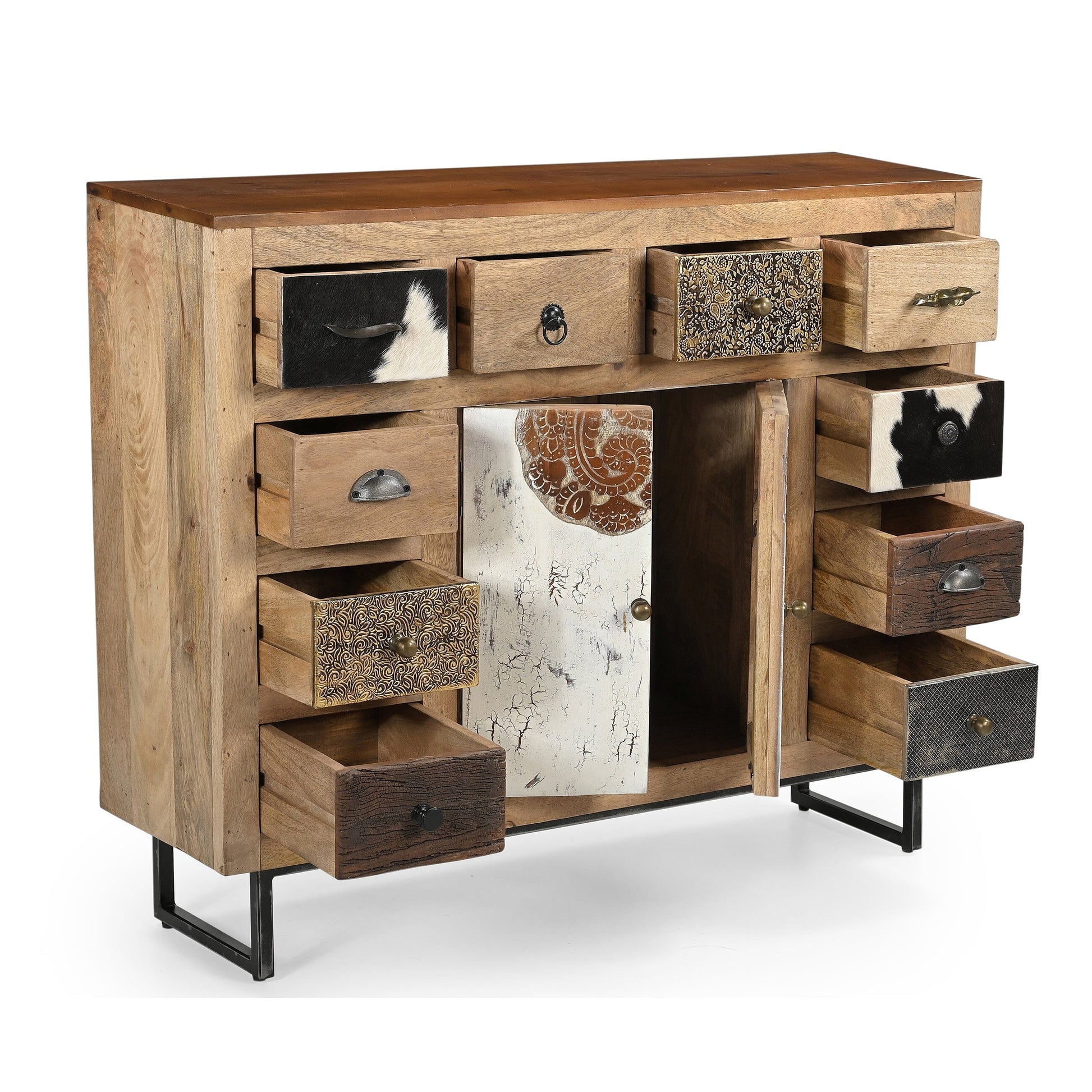 Zyphor Cowhide Patchwork Chest of Drawers - House of Hyne