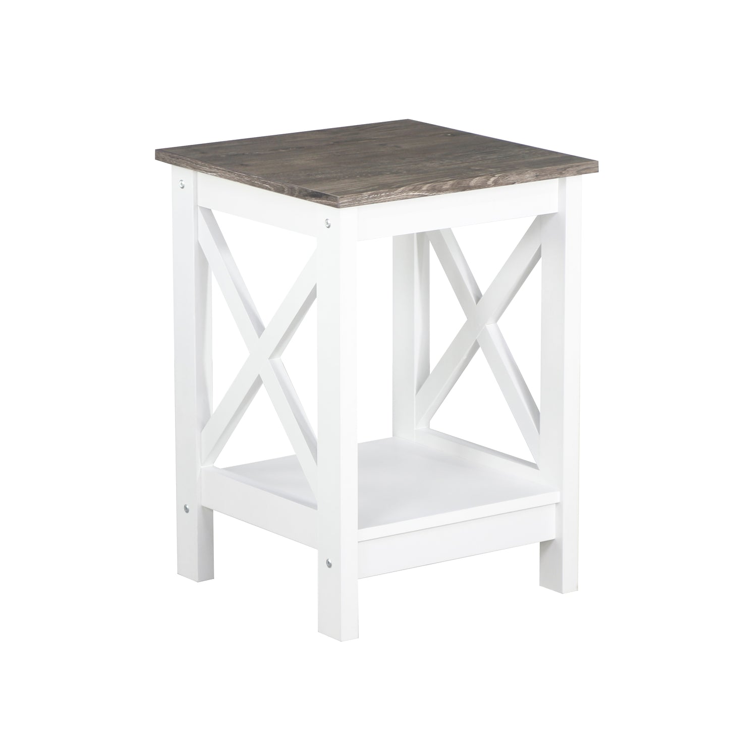 Zyphrax Coastal Side Table in White and Grey - House of Hyne