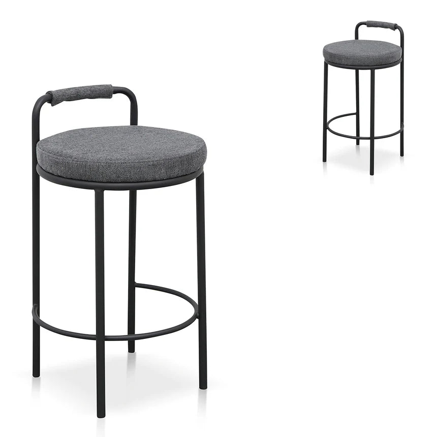 Zyptonic  65cm Bar Stool - Charcoal Grey (Set of 2) - House of Hyne