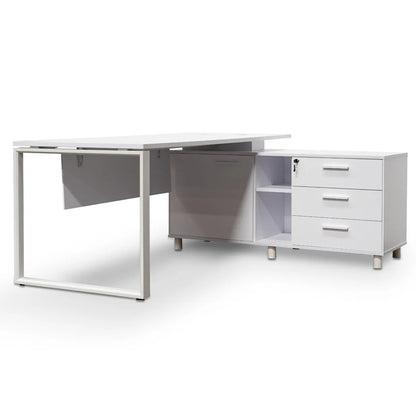 Zyran 180cm Executive Office Desk Right Return - White - House of Hyne