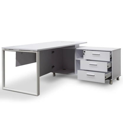 Zyran 180cm Executive Office Desk Right Return - White - House of Hyne