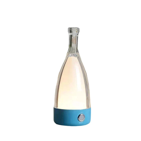 Sapphire Symphony Anyhouz Luxury Lamp Bluetooth Speaker Blue Wine Bottle Home Decor USB Rechargeable Table Accents for Bedroom Hotel Living Room 1