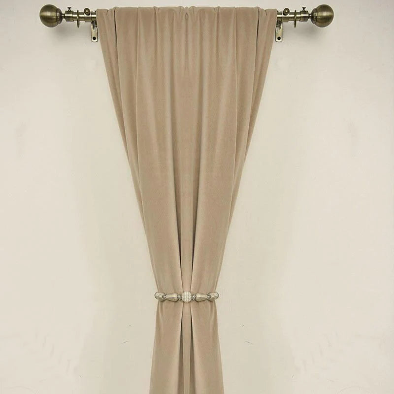 PeachGlo Drapix Anyhouz Curtains Dark Peach Velvet Blackout Window Drape 2