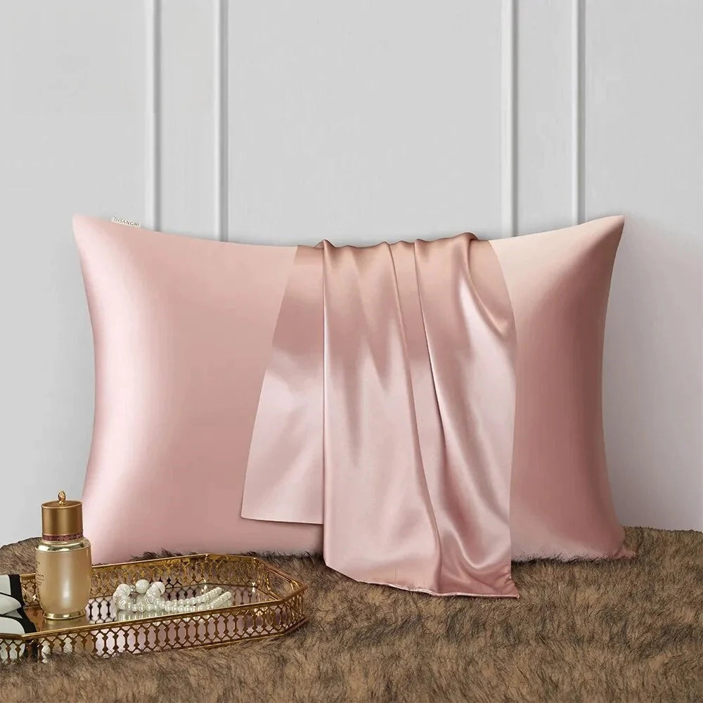 Rose Blush Anyhouz Pillowcase 50x75cm Pink Natural Mulberry Silk for Comfortable and Relaxing Home Bed 2